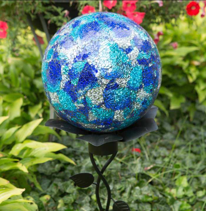 Blue/Aqua Mosaic Gazing Globe 10